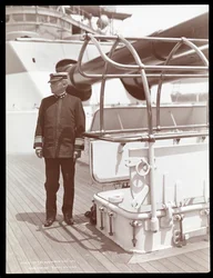 Konteradmiral Robley Dunglison Evans auf dem Deck der U.S.S. Maine, 1906